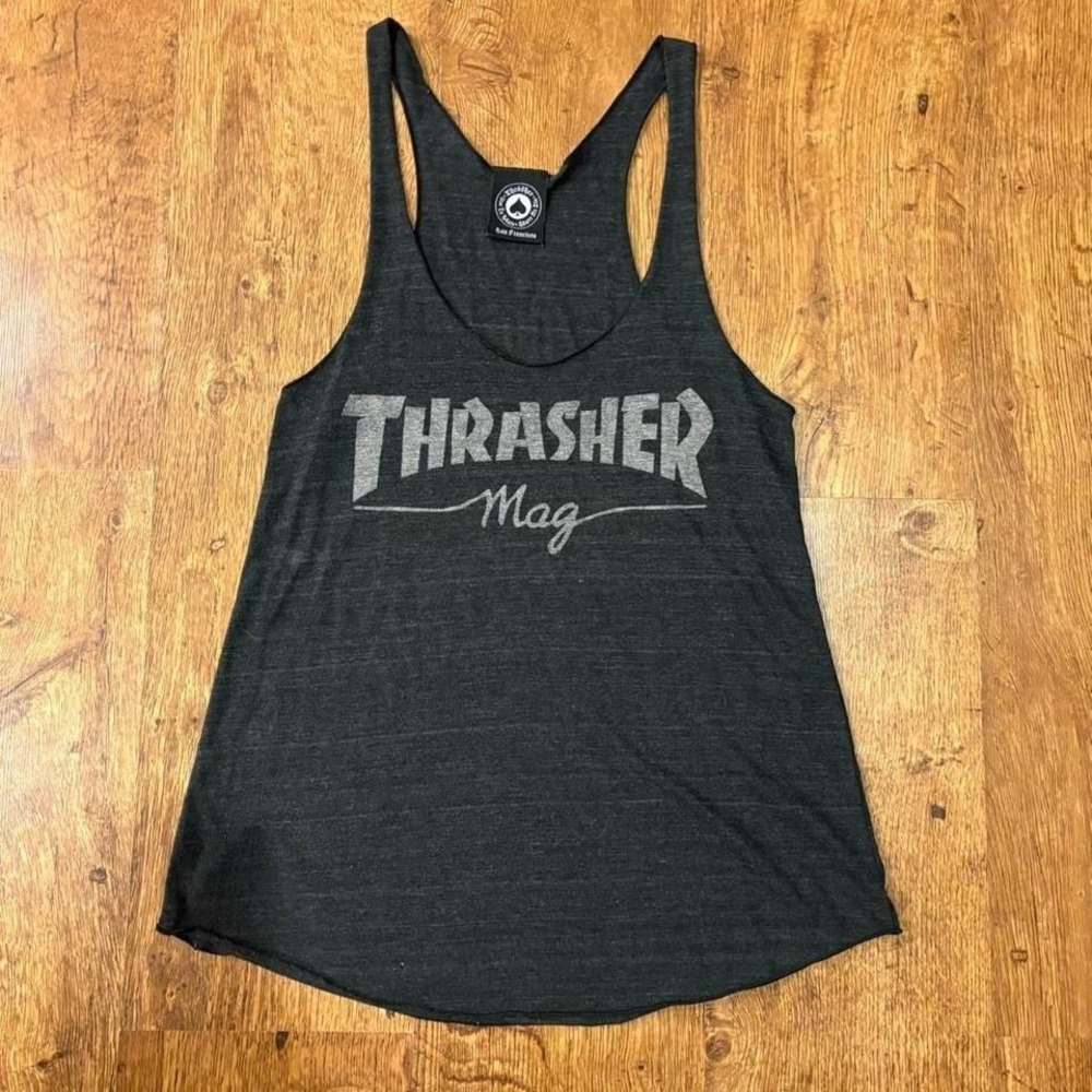 dark grey Thrasher Mag tank top